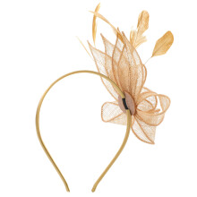 2Stk Fascinator Haarband Golden Damen Für Hochzeit Abendparty