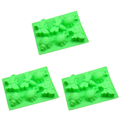3Stk Nonstick Silikon Candy Moulds Für Grün 1
