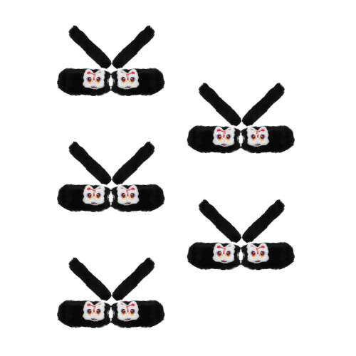 5Paare Lenkerlinge Plüsch Handwärmer Universal Schwarz 2