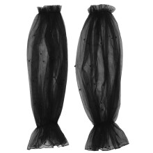 1Paar Schwarze Brautsleeves Mit Perlenbesatz Tüll Hochzeit Elegant