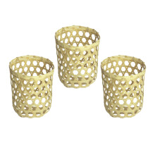 15Ud Decorativas De Botella En Bambú Beige Con Hexagonal