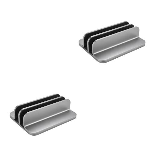 2Ud Rack Vertical Para Laptop Aluminio Y Elegante Plata 2