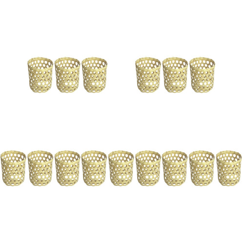 15Ud Decorativas De Botella En Bambú Beige Con Hexagonal 2