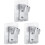 3Ud Base Soporte Plata Para Cabezal Ducha Aluminio Espacial Multiuso 2