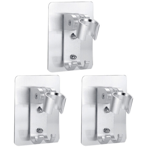 3Ud Base Soporte Plata Para Cabezal Ducha Aluminio Espacial Multiuso 1