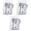3Ud Base Soporte Plata Para Cabezal Ducha Aluminio Espacial Multiuso 3