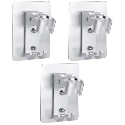 3Ud Base Soporte Plata Para Cabezal Ducha Aluminio Espacial Multiuso 2