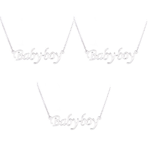 3Ud Collar Acero Inoxidable Con Letras Para Mujer 2