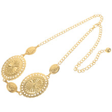 5Ud Metálicas Doradas Para Mujer, Cinturón Bohemio Ajustable