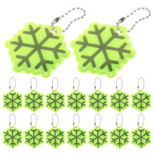 250Ud Colgante Seguridad Reflectante Verde Copo Nieve PVC