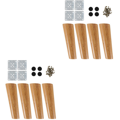 2Jgo Patas De Madera Maciza Para Muebles, , Moderno Caqui 2