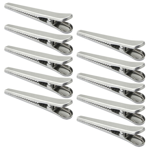 20Ud Abrazaderas Para Bolsas De Reutilizables Acero Plata 2