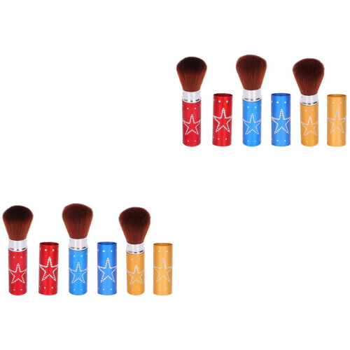 6Ud Retráctiles Metal Para Rubor Polvo Multicolor 2