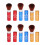 6Ud Retráctiles Metal Para Rubor Polvo Multicolor 4