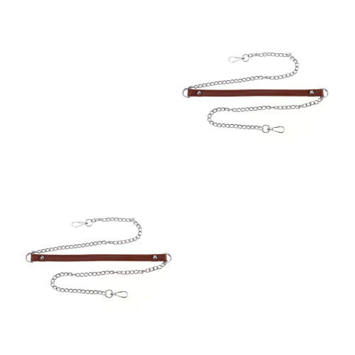 2Ud Correa Metálica Café Para Bolso, De PU Resistente Y Chic 1