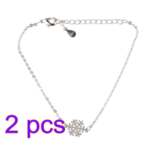 2Ud Charm Plateada Con Copo De Para Cena, Baile O Picnic