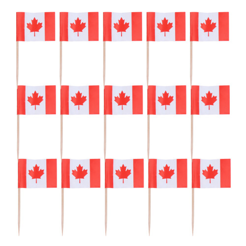 600Pièces Mini Drapeaux Canada Pour Cupcakes Amuse-Bouches Colorés 2