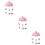 3Pièces Suspension Nuages Rose Décoratif, Résistant 8