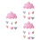 3Pièces Suspension Nuages Rose Décoratif, Résistant 6