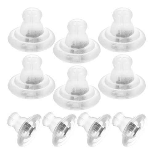 20Pièces Boucles D'oreilles Sécurisés Silicone Métal Argent