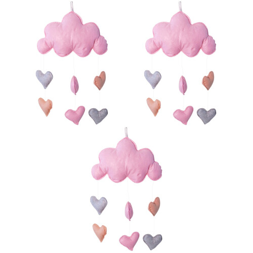 3Pièces Suspension Nuages Rose Décoratif, Résistant 2