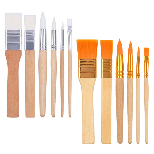 24Pièces Pinceaux Portables Bois Nylon Pour Maison 1