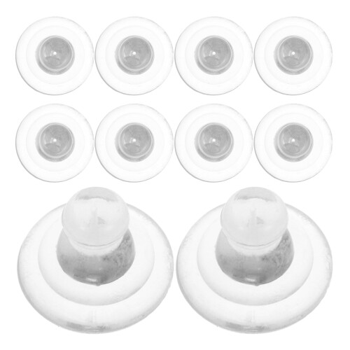 20Pièces Boucles D'oreilles Sécurisés Silicone Métal Argent 1