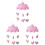 3Pièces Suspension Nuages Rose Décoratif, Résistant 2