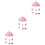 3Pièces Suspension Nuages Rose Décoratif, Résistant 5