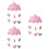 3Pièces Suspension Nuages Rose Décoratif, Résistant 7
