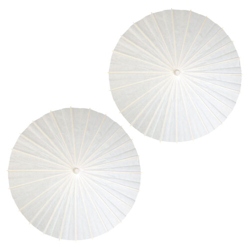 6Pièces Ombrelles En Blanches DIY En Bambou Et Résistant 1