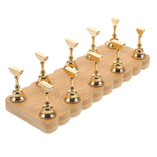 4Pièces Support Ongles Bois Pour Stable Et Pratique 1