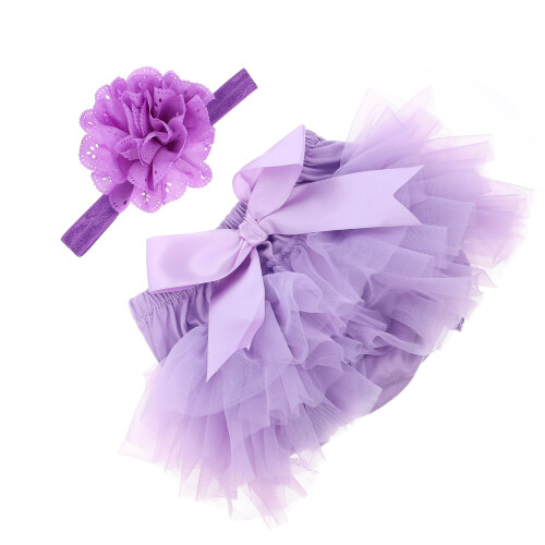 2Pièces Jupe Tulle Violet Protection Douceur Bébé 1