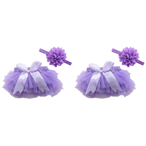 2Pièces Jupe Tulle Violet Protection Douceur Bébé 2