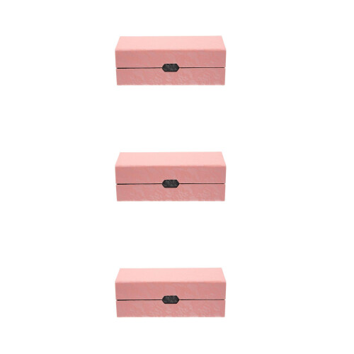 3Pcs Slim Pink Eyeglasses Storage Case Double Layer Fabric 1