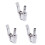 3Pièces Colliers De En Laiton 6Mm Argent Durable Et 2