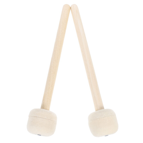 4Pcs Percussion Drumsticks Wool Felt Beige Drum Mallets Wood Handle