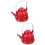 2Pcs Red Enamel Tea Kettle Vintage Portable Water Heating Pot 6
