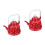 2Pcs Red Enamel Tea Kettle Vintage Portable Water Heating Pot 3