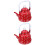 2Pcs Red Enamel Tea Kettle Vintage Portable Water Heating Pot 4