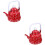 2Pcs Red Enamel Tea Kettle Vintage Portable Water Heating Pot 5