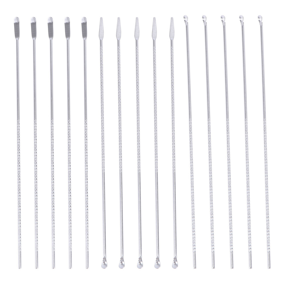 Vaguelly Silver 45Pcs Stainless Earwax Cleaner Ear Picking Spoons Safe Home Use