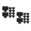 20Pcs Black Press on Plastic Perfume Bottle Caps Square Cover Lids 5