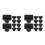 20Pcs Black Press on Plastic Perfume Bottle Caps Square Cover Lids 8
