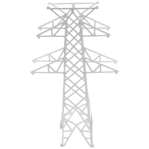 2Pcs White ABS Miniature Electric Towers for DIY Model Train Scenes