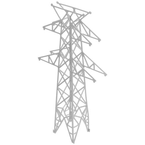 2Pcs White ABS Miniature Electric Towers for DIY Model Train Scenes 2