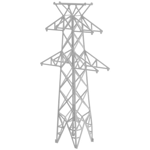 2Pcs White ABS Miniature Electric Towers for DIY Model Train Scenes 1