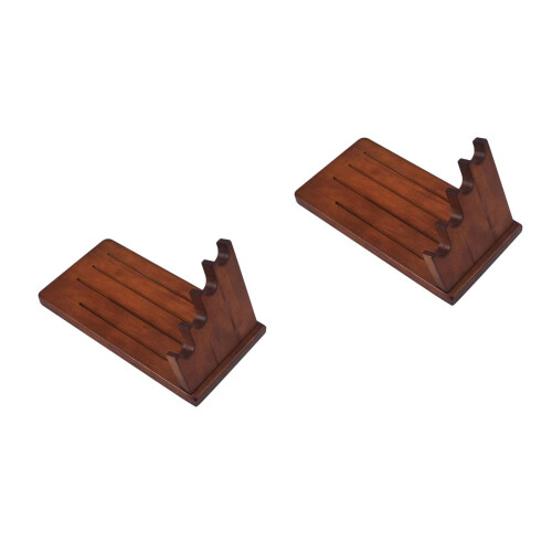 2Pcs Household Cutter Shelf Solid Wood Kitchen Organizer Brown 2