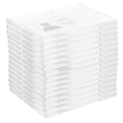 60Pcs Clear Plastic Id Card Sleeves with Hole for Work and School Use 2