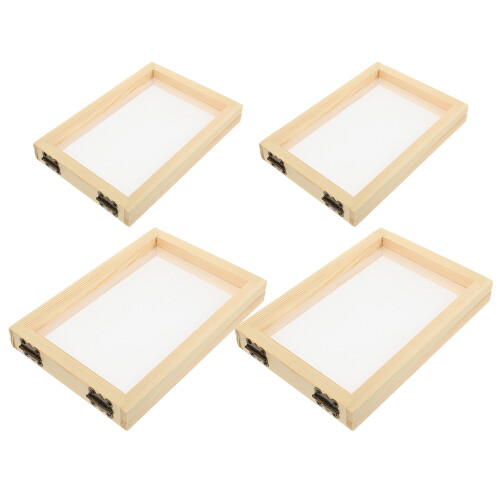 12Pcs Sturdy Natural Wood Paper Making Frames DIY Mesh Screen Mold Kit